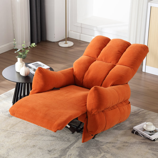 Orange lazy boy online recliner